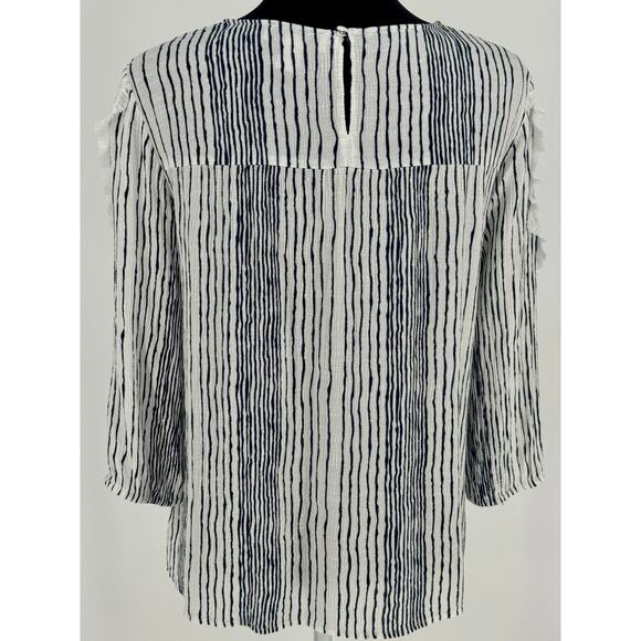 Vintage American Blues Boho Chic Cottagecore Earthy Ruffle Top Women Size L - Picture 2 of 8